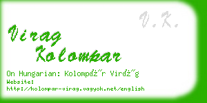 virag kolompar business card